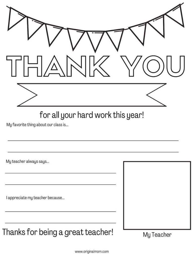 Teacher Appreciation Fill In The Blank Printable Free