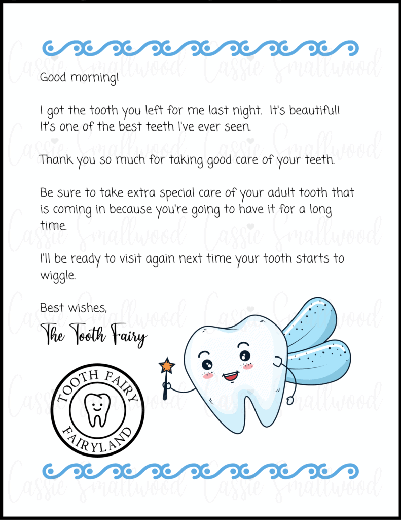 Free Tooth Fairy Printable