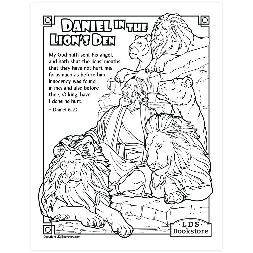 Daniel In The Lion s Den Coloring Page Printable