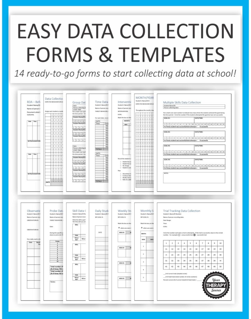 Data Collection For Special Education Templates EASY Your Therapy Source