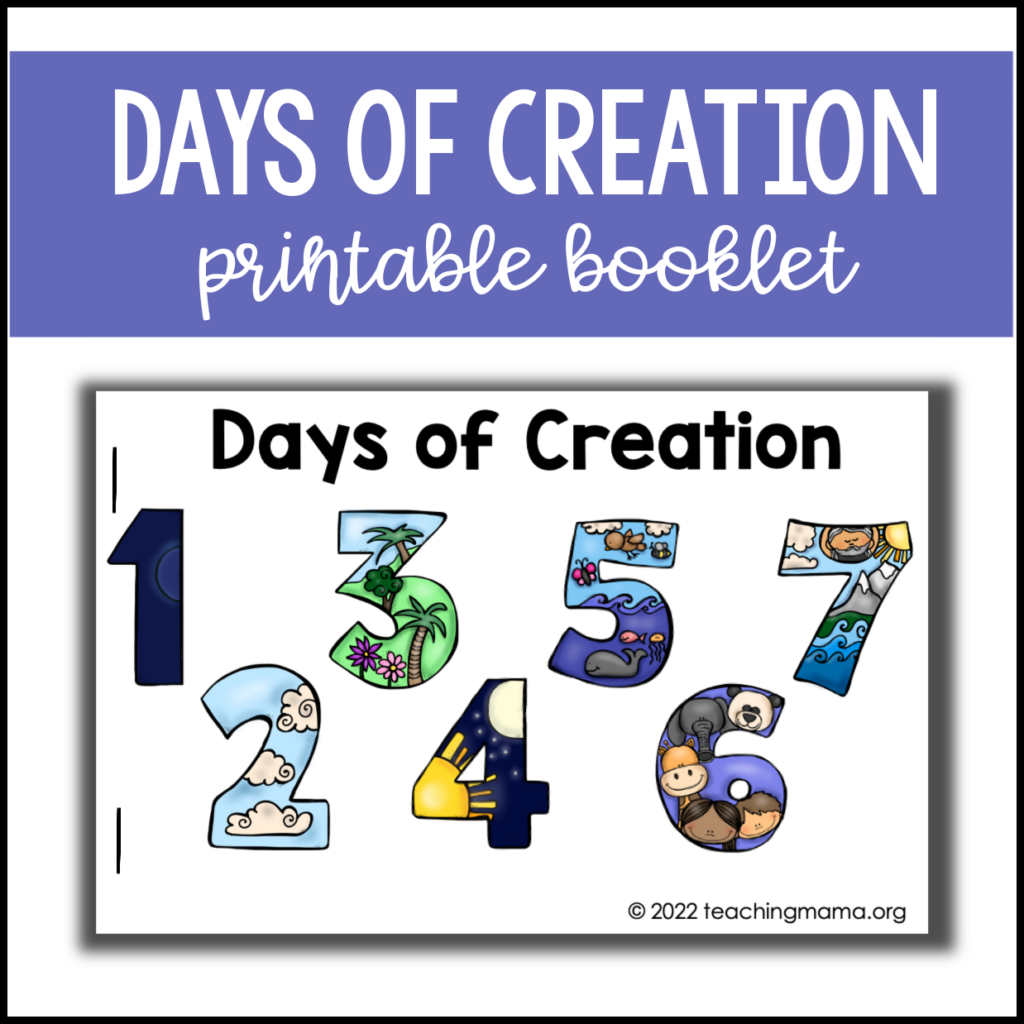 Days Of Creation Printable Teaching Mama