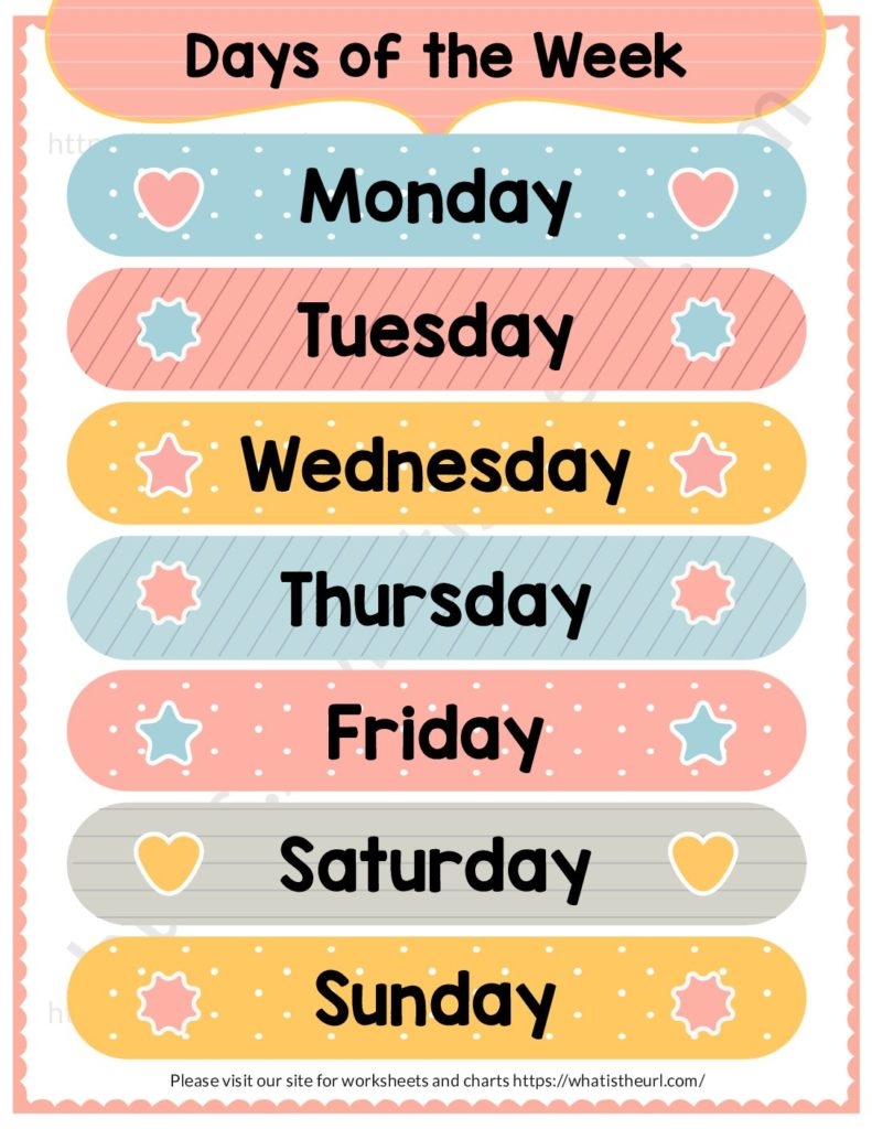 Days Of The Week Chart Free And Printable Your Home Teacher