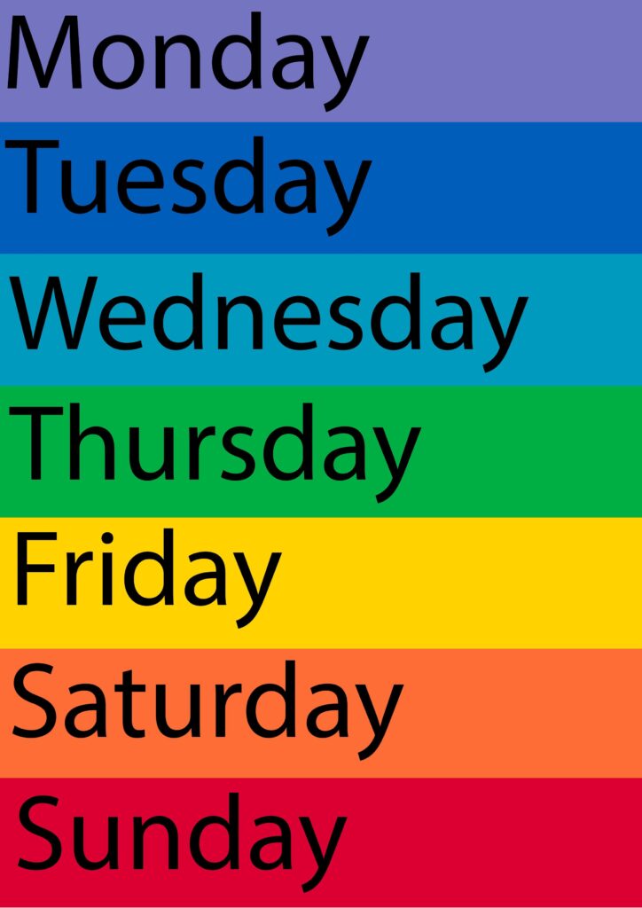 Days of the Week Monday Free Days Of The Week Printables Printable Chart Free Printables