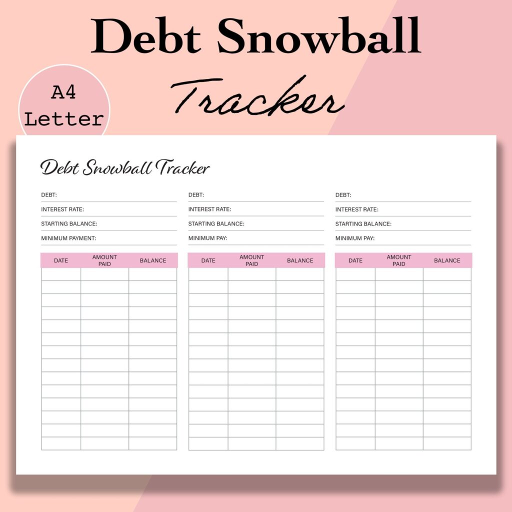 Debt Snowball Tracker Printable Debt Free Chart Debt Payoff Etsy sterreich