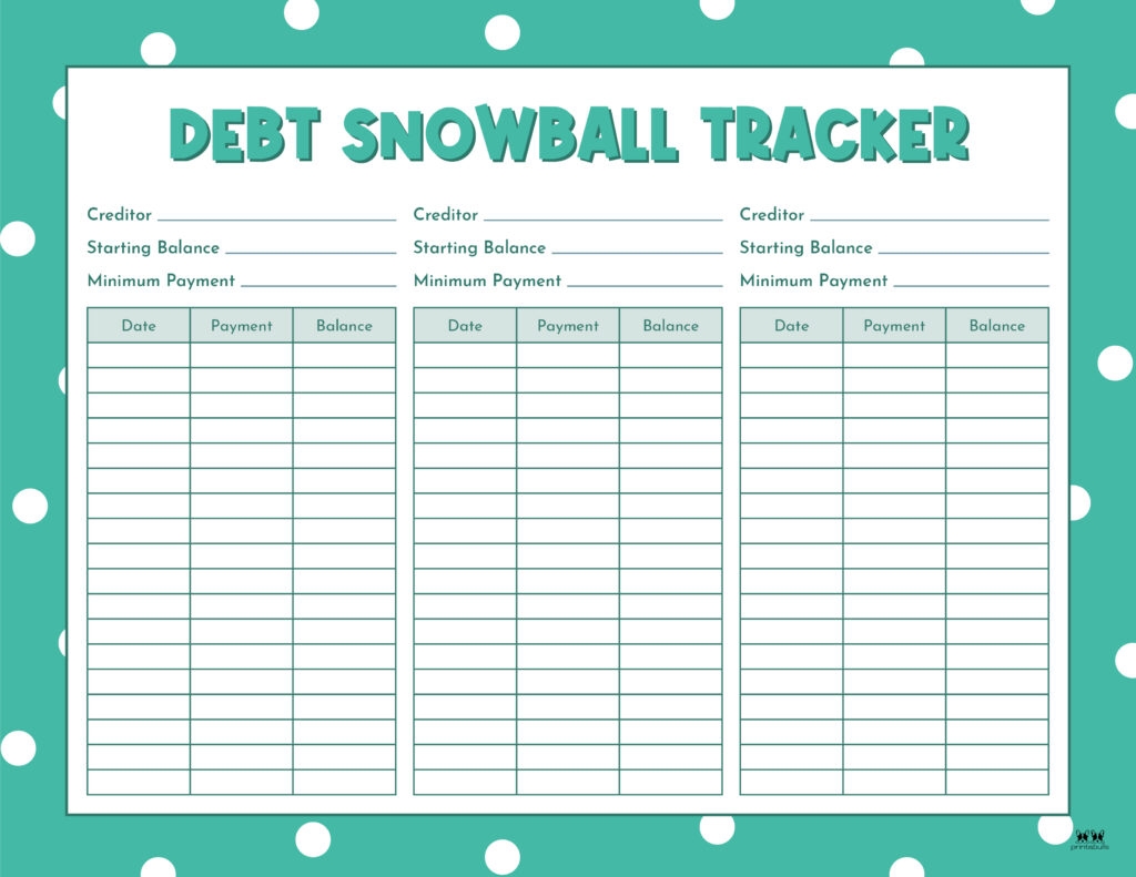 Debt Trackers Debt Snowball Worksheets 35 Pages Printabulls
