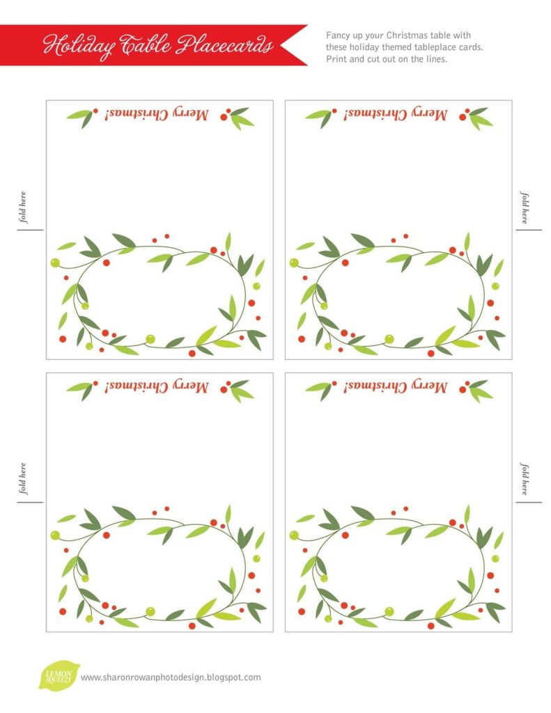 Decorate Your Christmas Table With These Cute Little Place Cards I Designed It Free Place Card Template Printable Place Cards Printable Place Cards Templates
