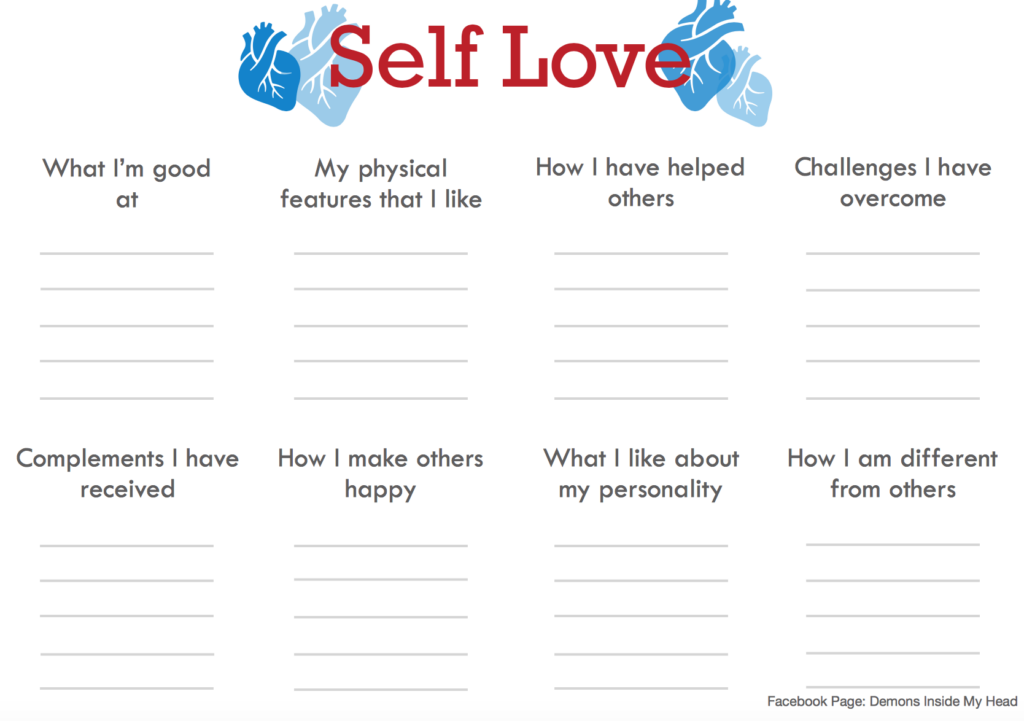 Demons Inside My Head Self Esteem Worksheets Self Esteem Activities Therapy Worksheets