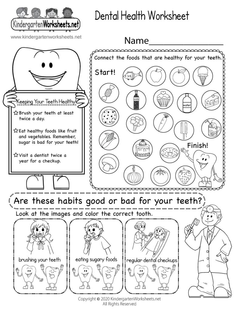 Free Printable Dental Health Activities For Preschoolers