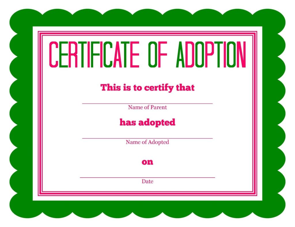 Detail Oriented Diva More Stuffed Animal Adoption Certificates Pet Adoption Certificate Adoption Certificate Birth Certificate Template