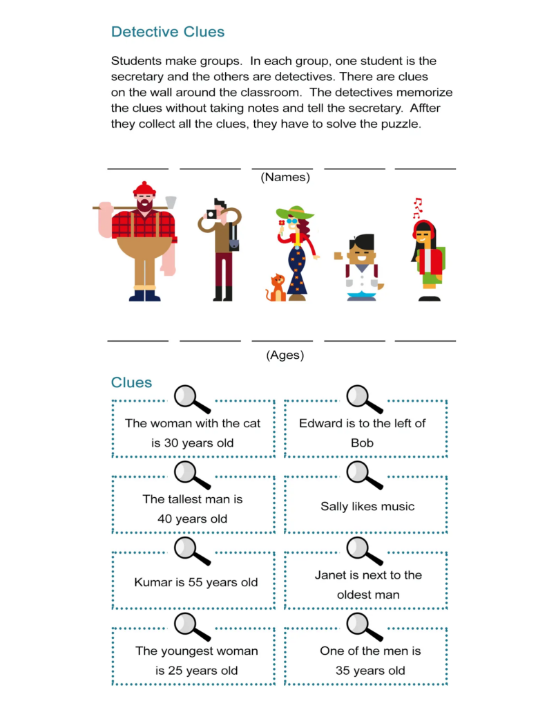 Detective Clues Solve The Mystery In The Puzzle Worksheet ALL ESL