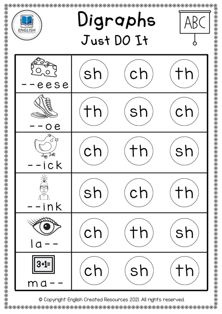 Digraph Worksheets Free Printable