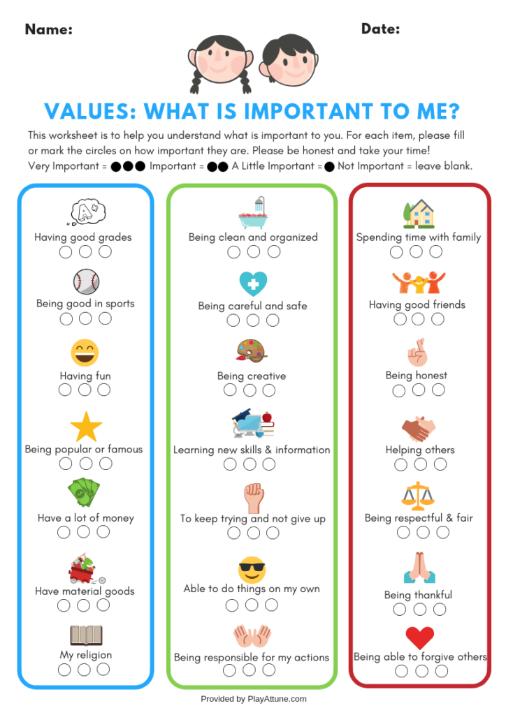 Discover Your Child s Personal Values Values Education Emotional Skills Personal Values