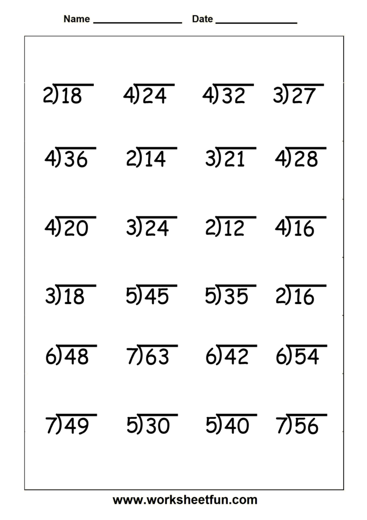 Division 4 Worksheets Math Fact Worksheets Free Printable Math Worksheets Division Worksheets