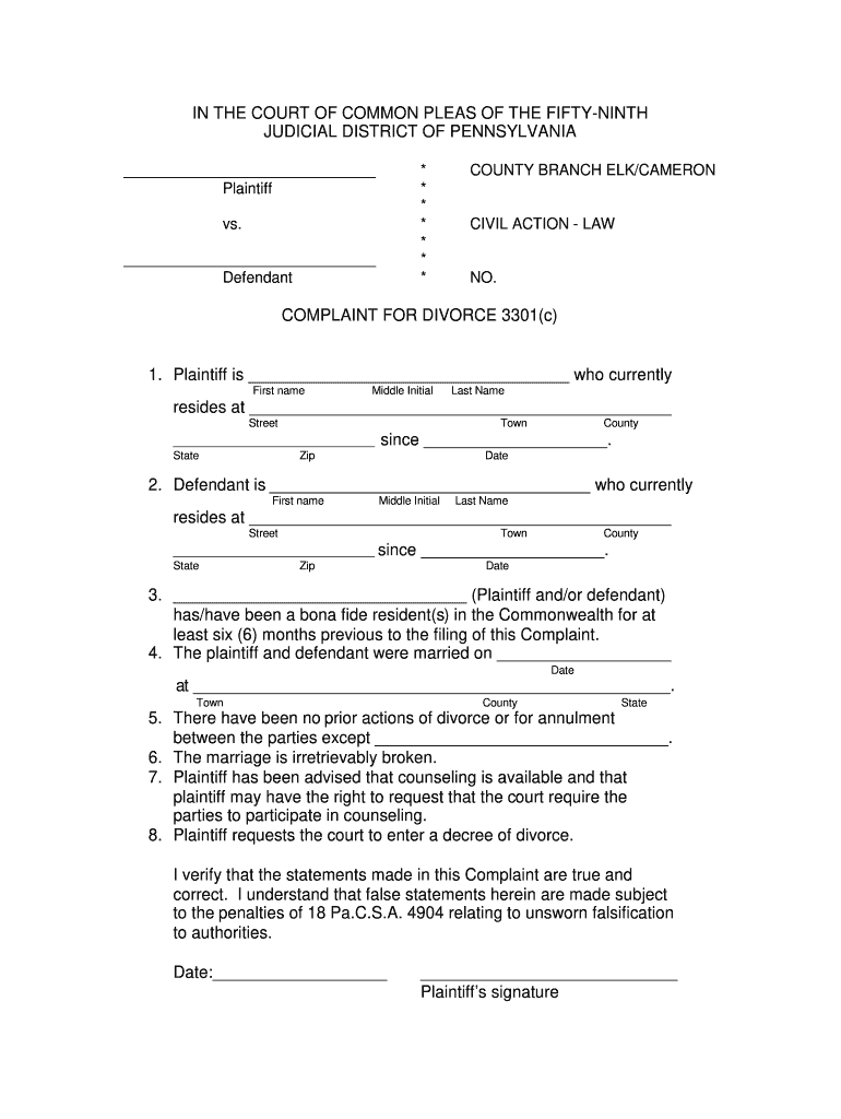 Printable Divorce Papers Free