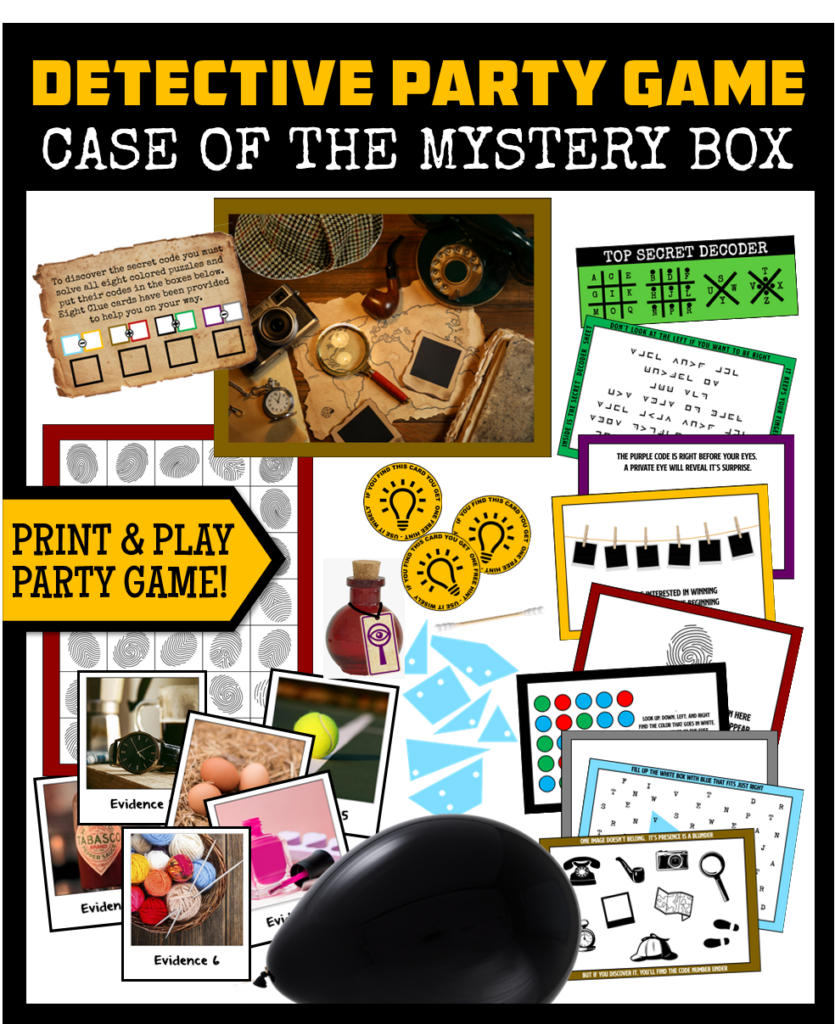 DIY Detective Mystery Party Game Ages 10 16 Print Play 