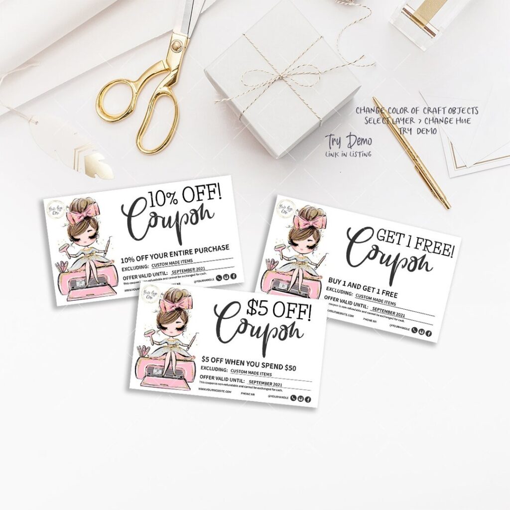 DIY Handcrafter Business Coupons Printable Gift Card Craft Etsy sterreich