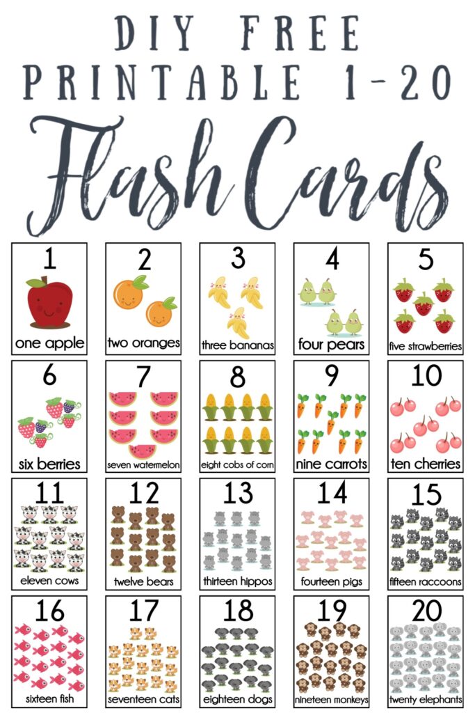 DIY Number Flash Cards FREE Printable Extreme Couponing Mom