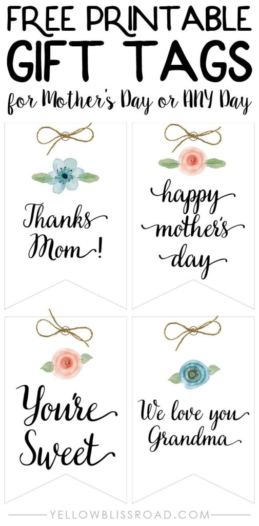 Free Printable Mothers Day Tags