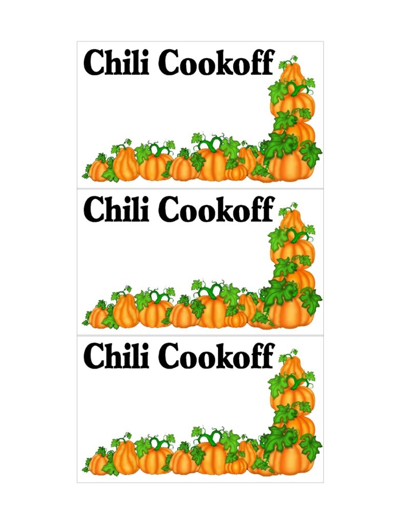 Free Chili Cook Off Printables