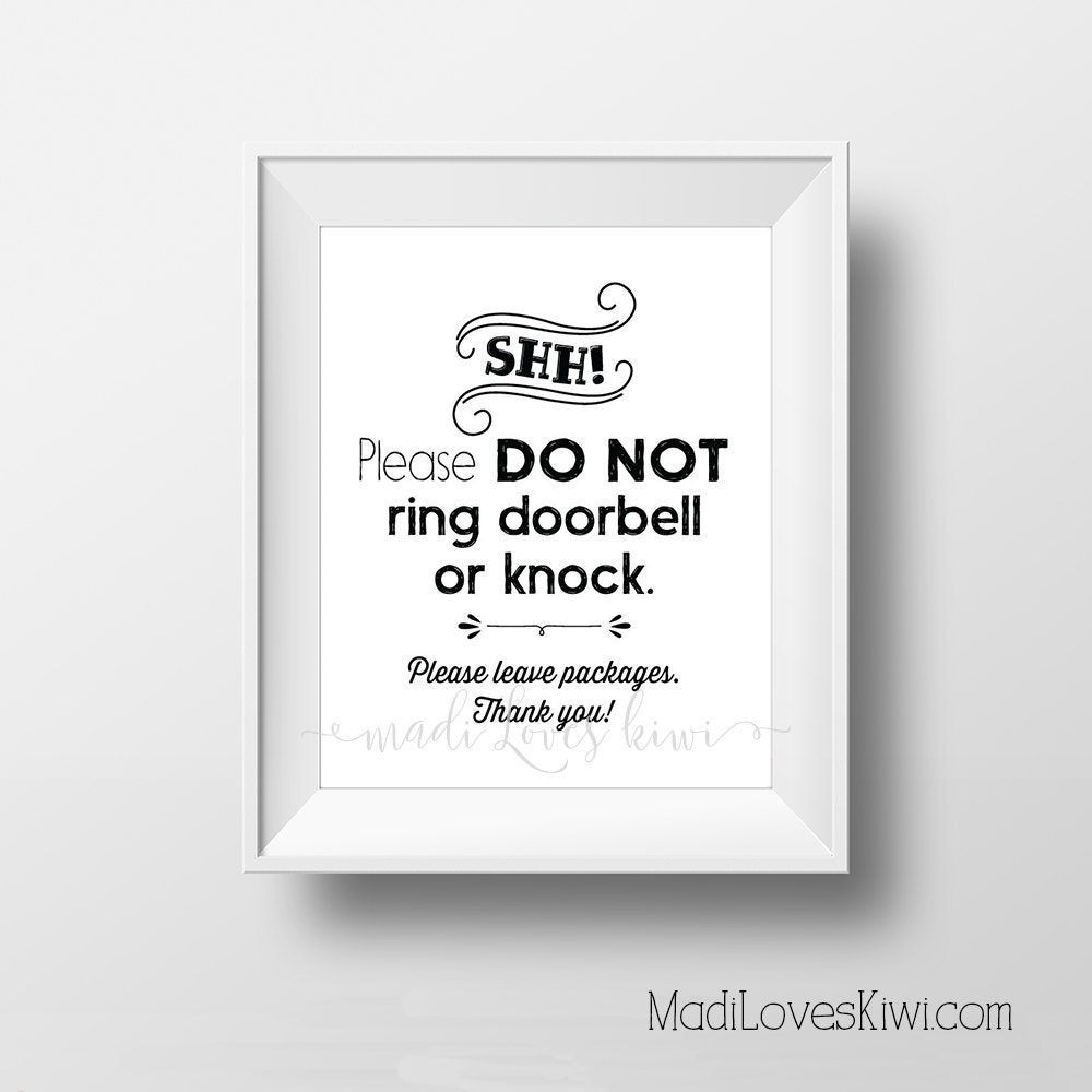 Do Not Disturb Door Sign Printable Shh Sleeping Baby Digital Etsy de