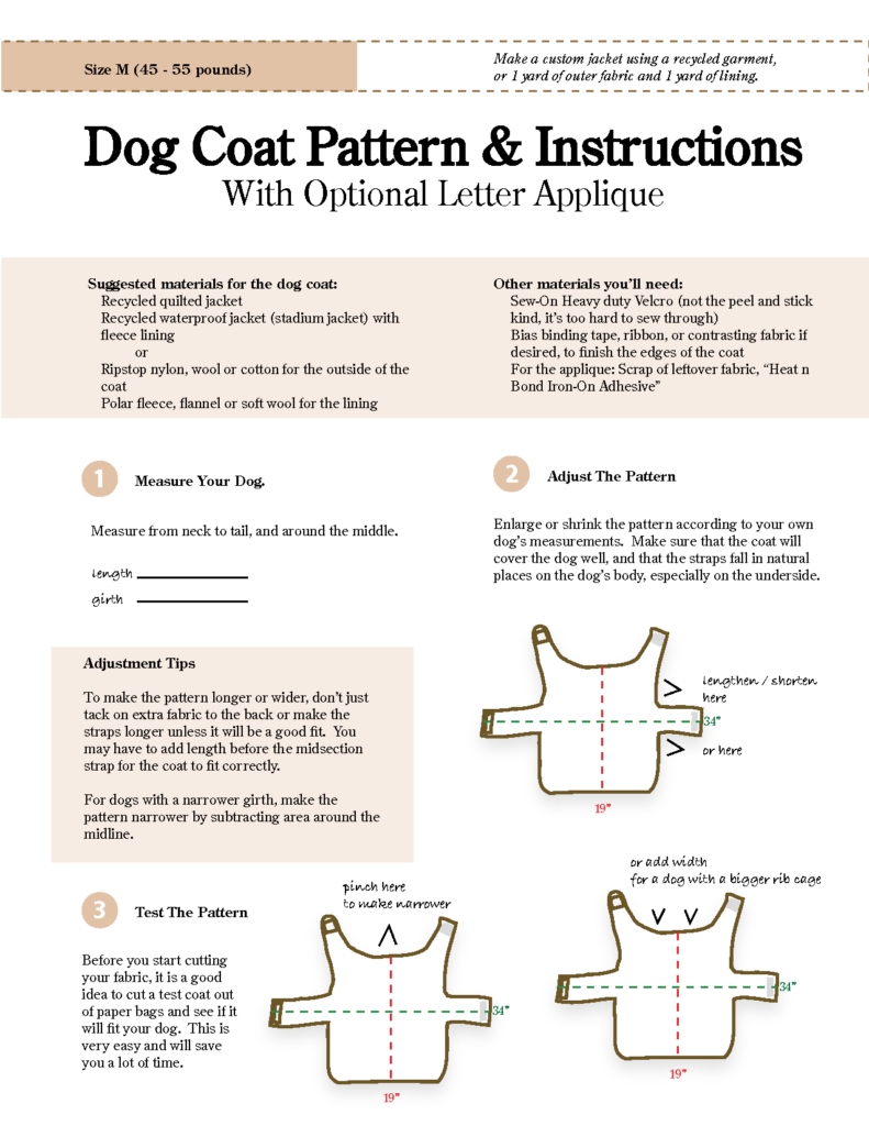 Dog Coat Dog Coat Pattern Dog Clothes Diy Dog Jacket Patterns