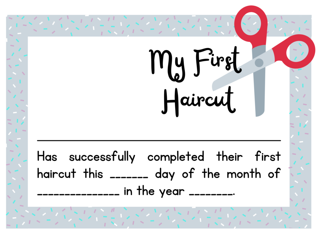Domestic Fashionista First Haircut Free First Haircut Certificate Printable