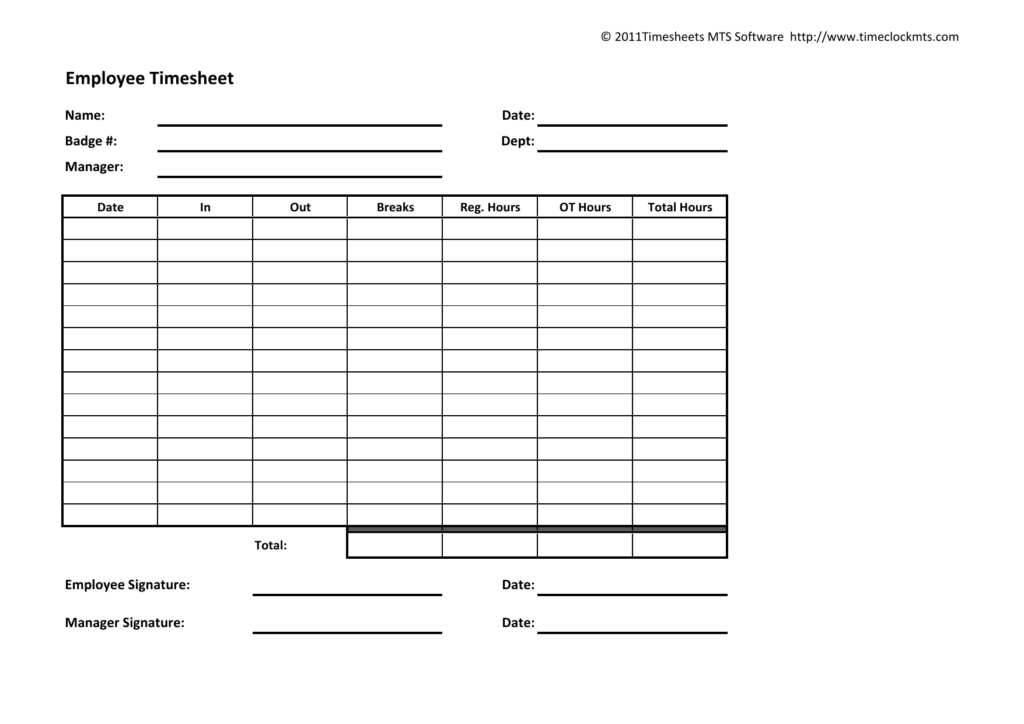 Download Weekly Timesheet Template Excel PDF RTF Word FreeDownloads