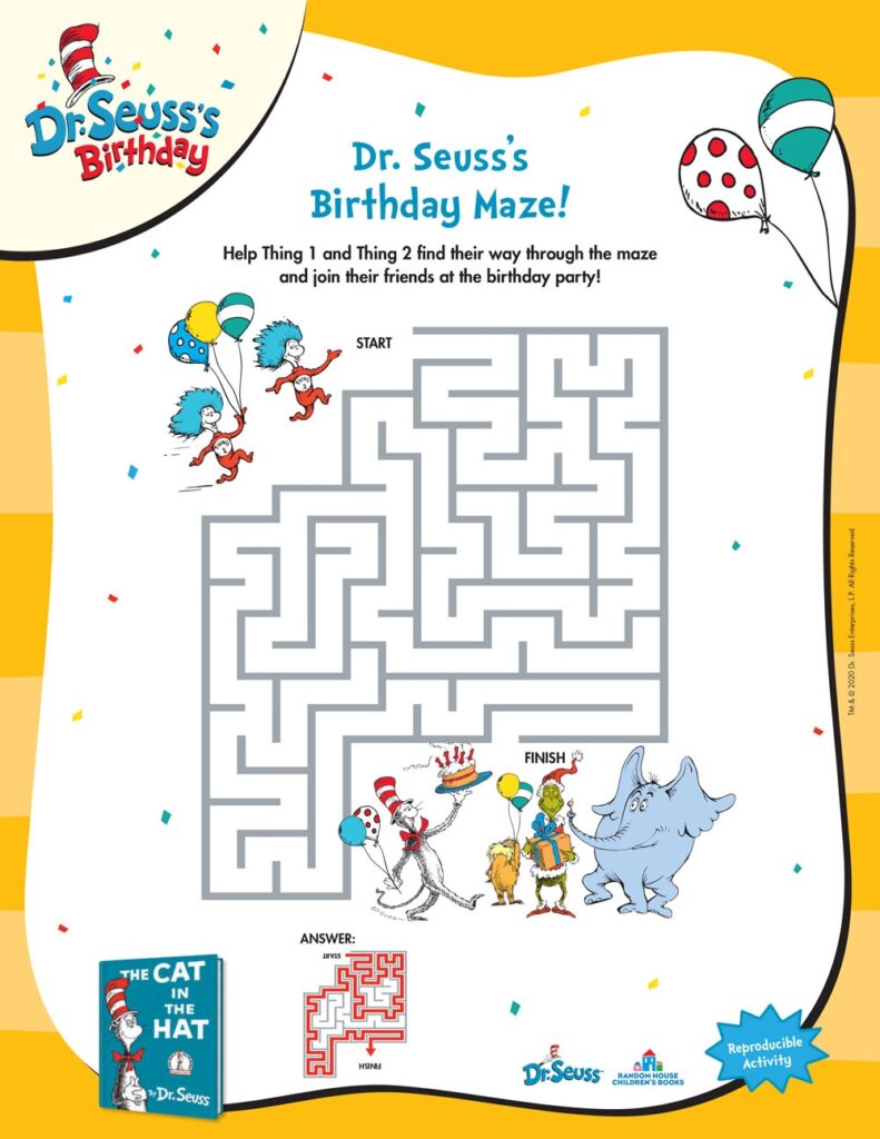 Dr Seuss Printables And Activities Brightly