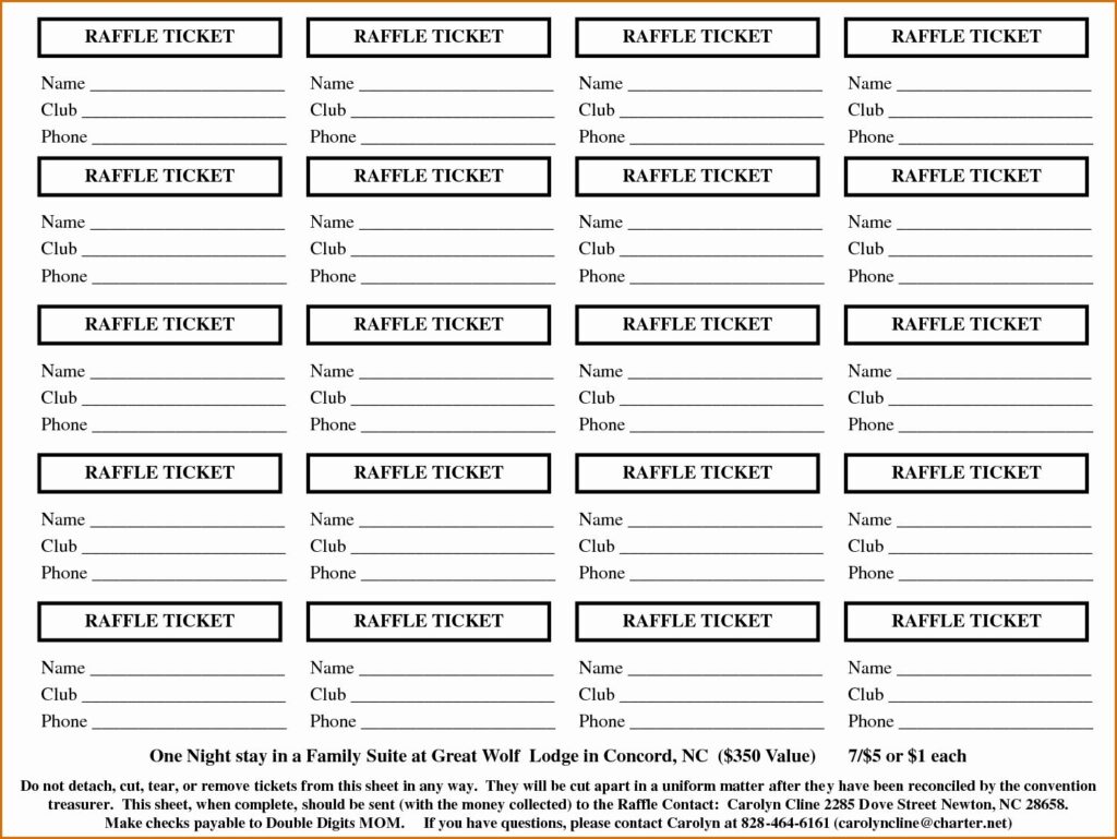 Printable Free Raffle Tickets