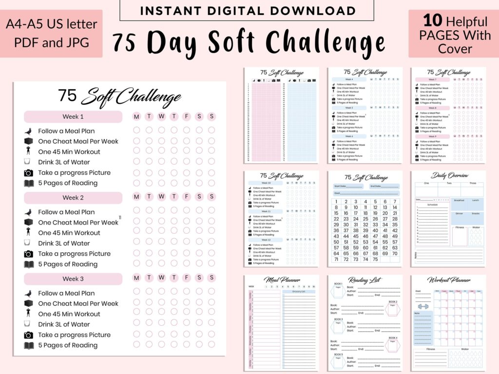 75 Day Soft Challenge Printable Free