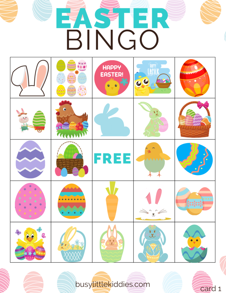 Easter Bingo Free Printable For Kids Busy Little Kiddies BLK 