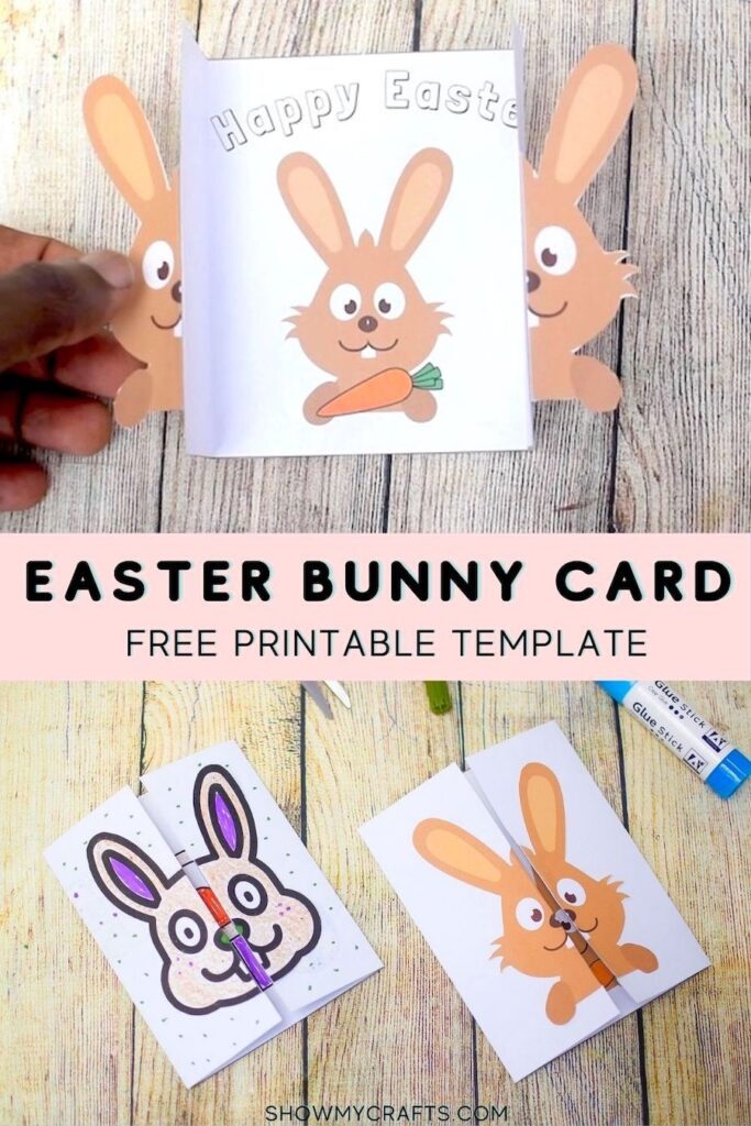 Easter Bunny Card With Free Printable Easter Card Template