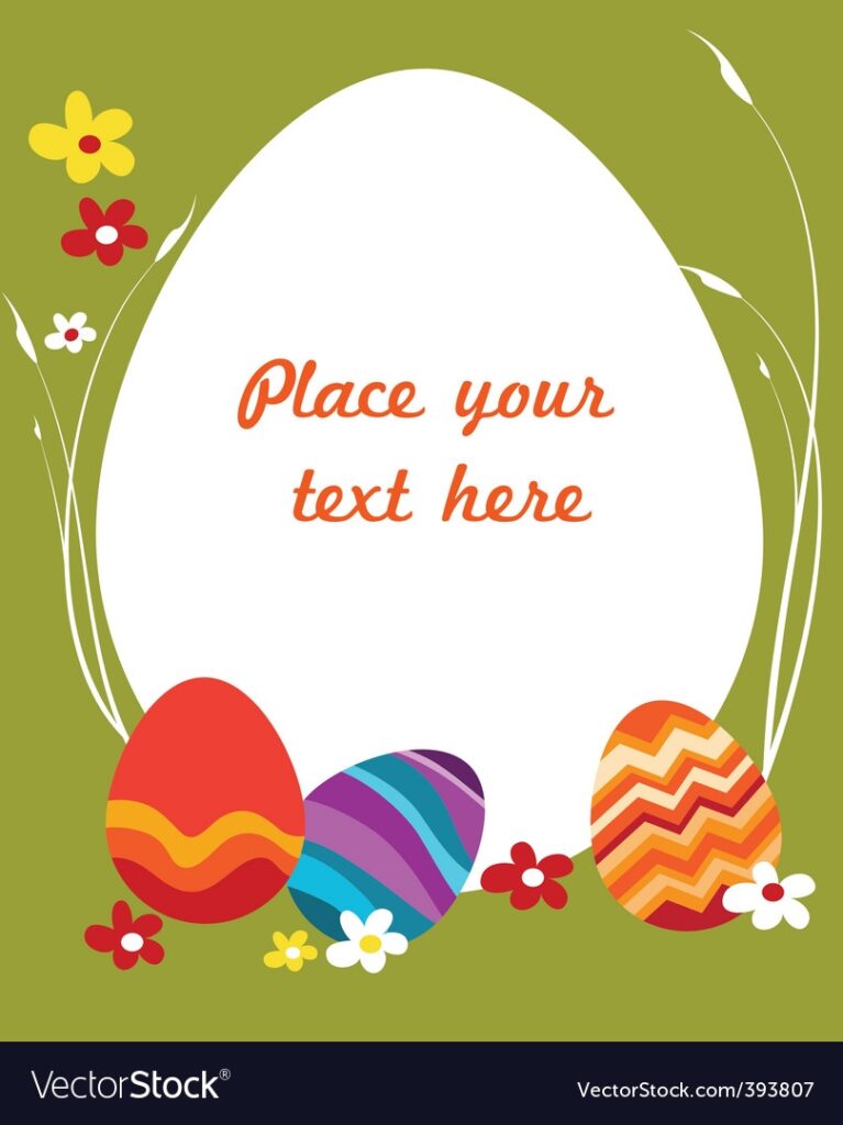 Easter Card Template Royalty Free Vector Image