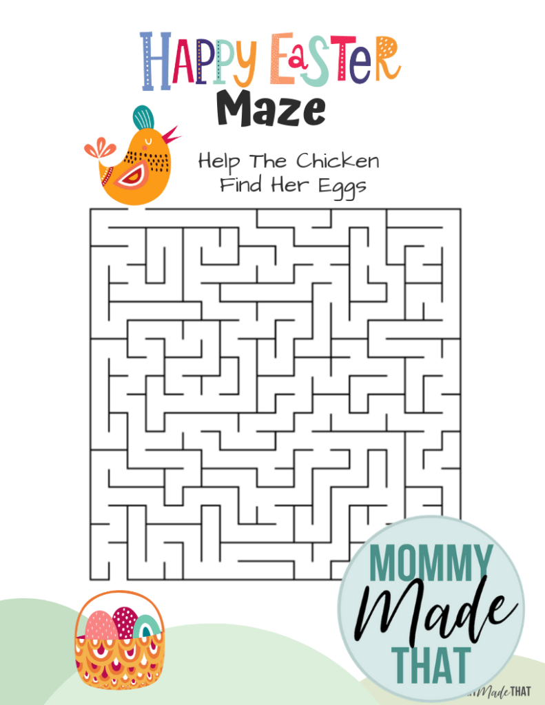 Easter Printable Maze Worksheet