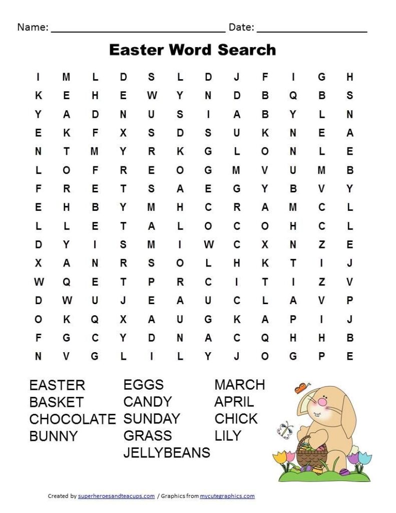 Free Printable Easter Word Searches