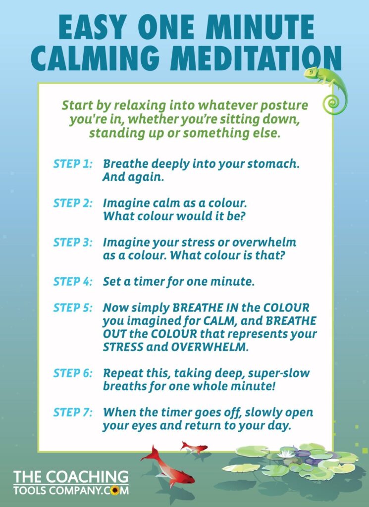 Easy Calming 1 Minute Meditation GRAPHIC The Launchpad The Coaching Tools Company Blog