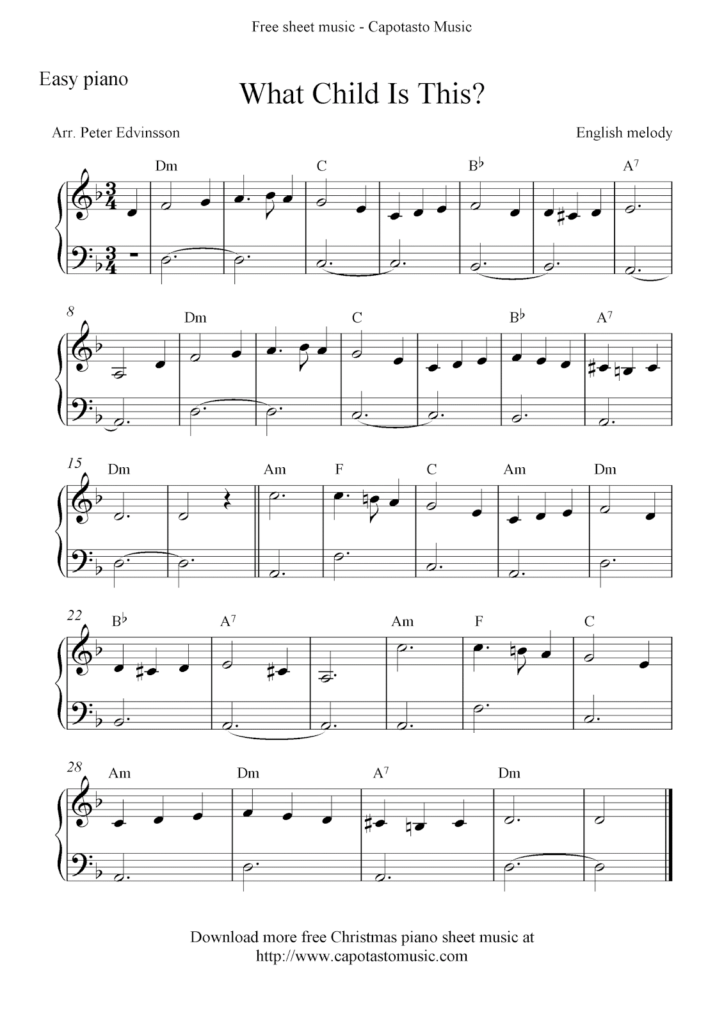Piano Sheet Music Free Printable