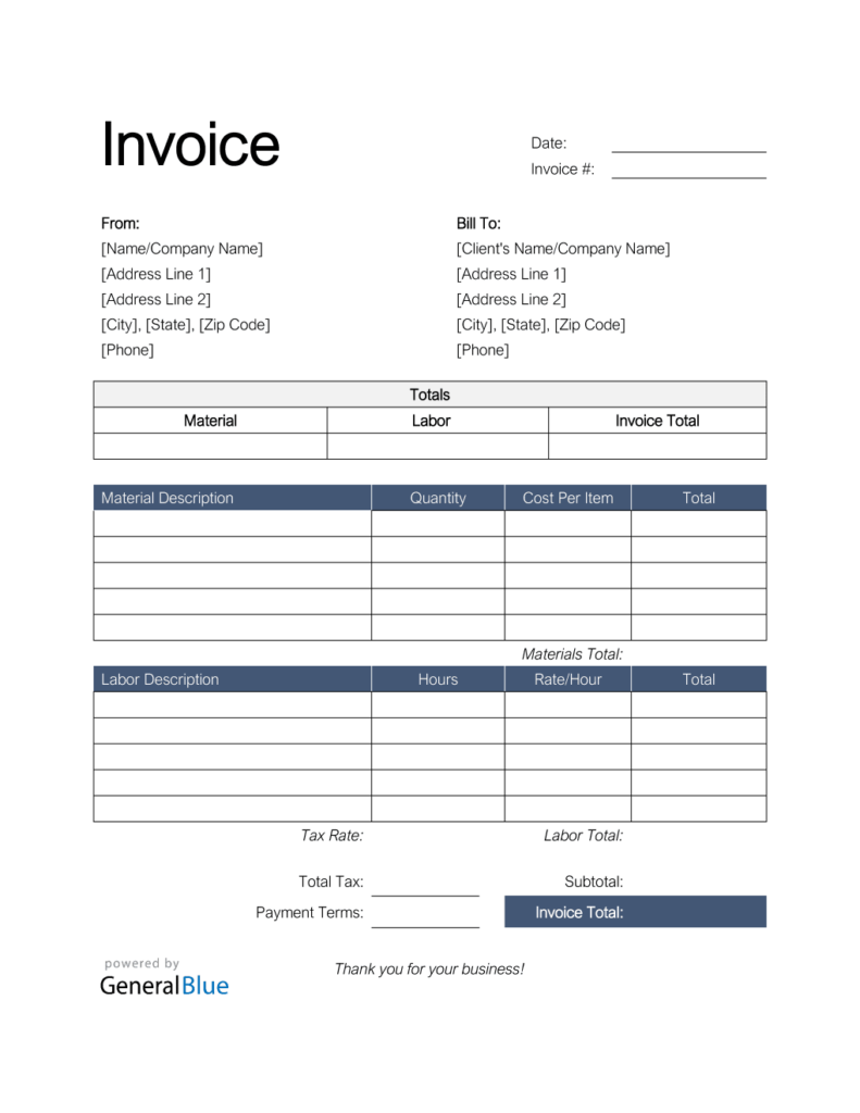 Free Printable Invoices Pdf