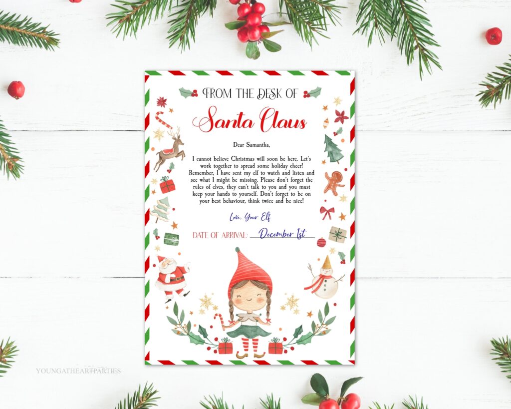 Editable First Time Girl Elf Arrival Letter Christmas Elf Etsy de