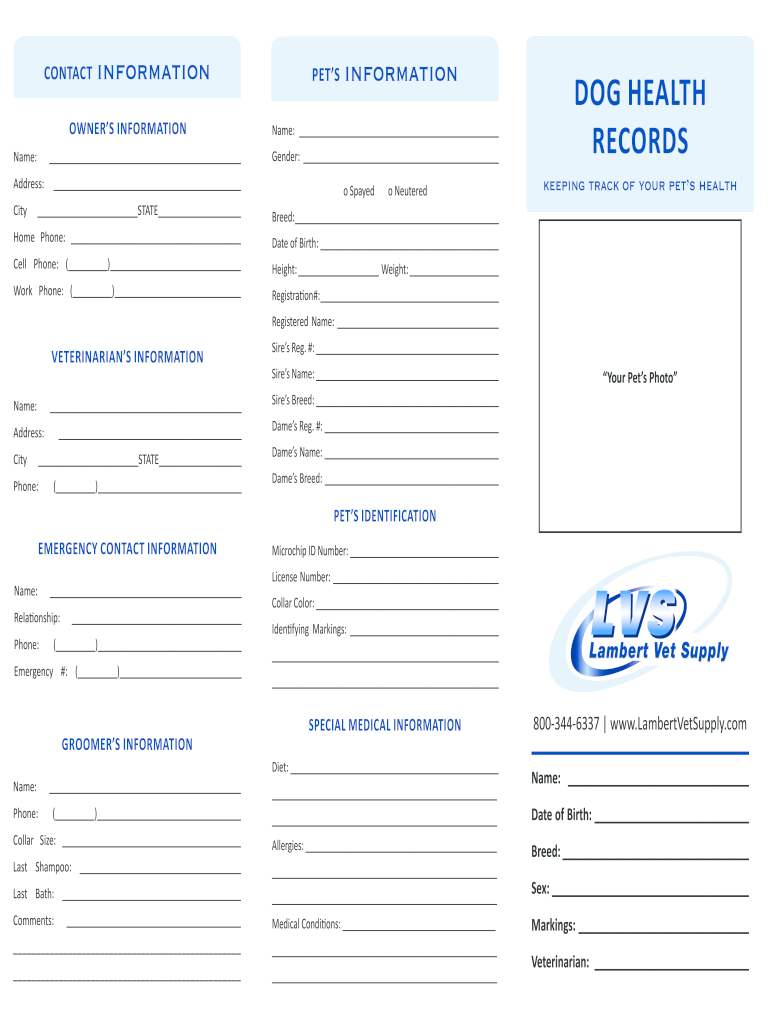 Editable Pdf Dog Health Records Fill Out Sign Online DocHub