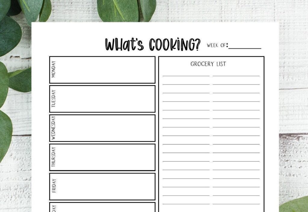 Free Printable Meal Planner With Grocery List