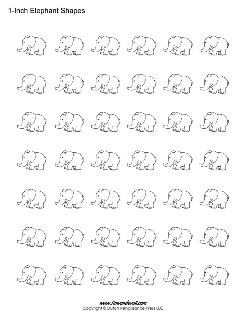 Elephant Shapes Tim s Printables