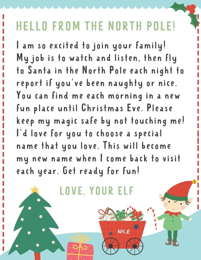 Elf On The Shelf Return Letter Free Printable