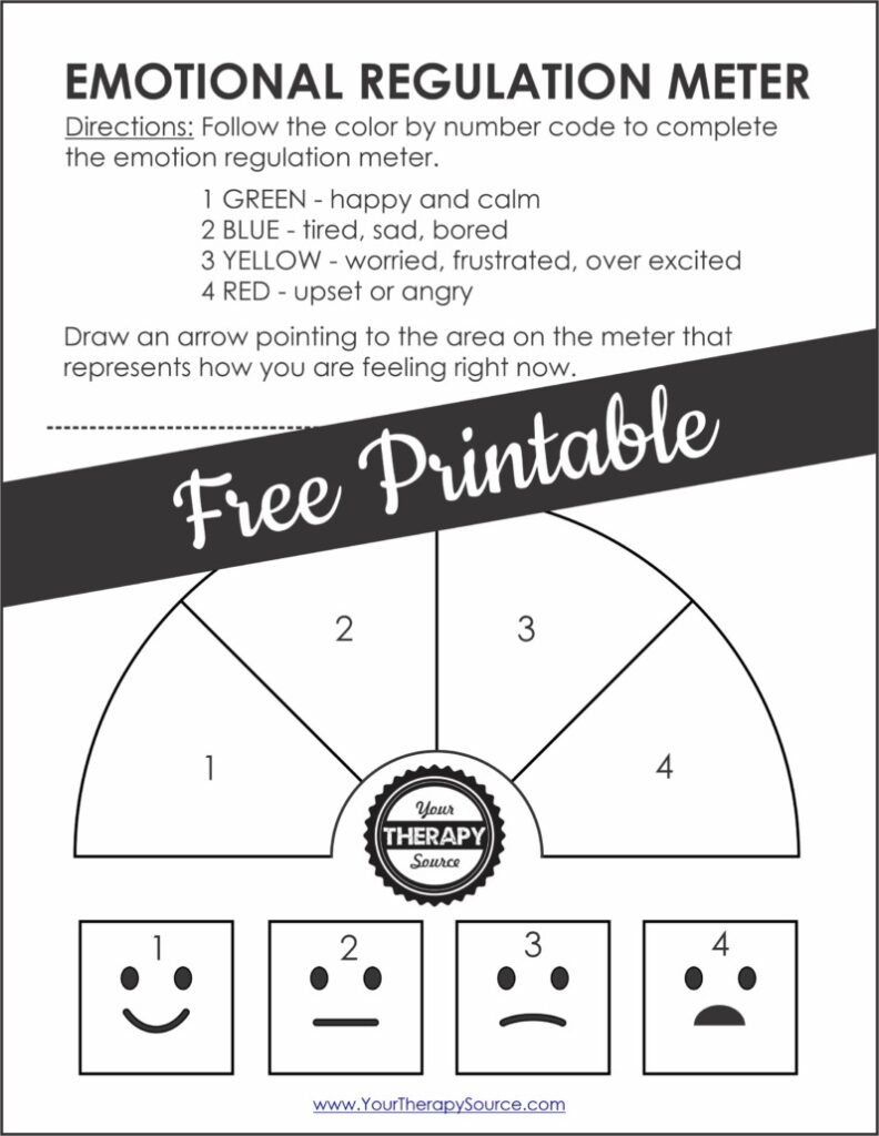 Emotion Regulation Worksheet PDF Packet FREE Your Therapy Source