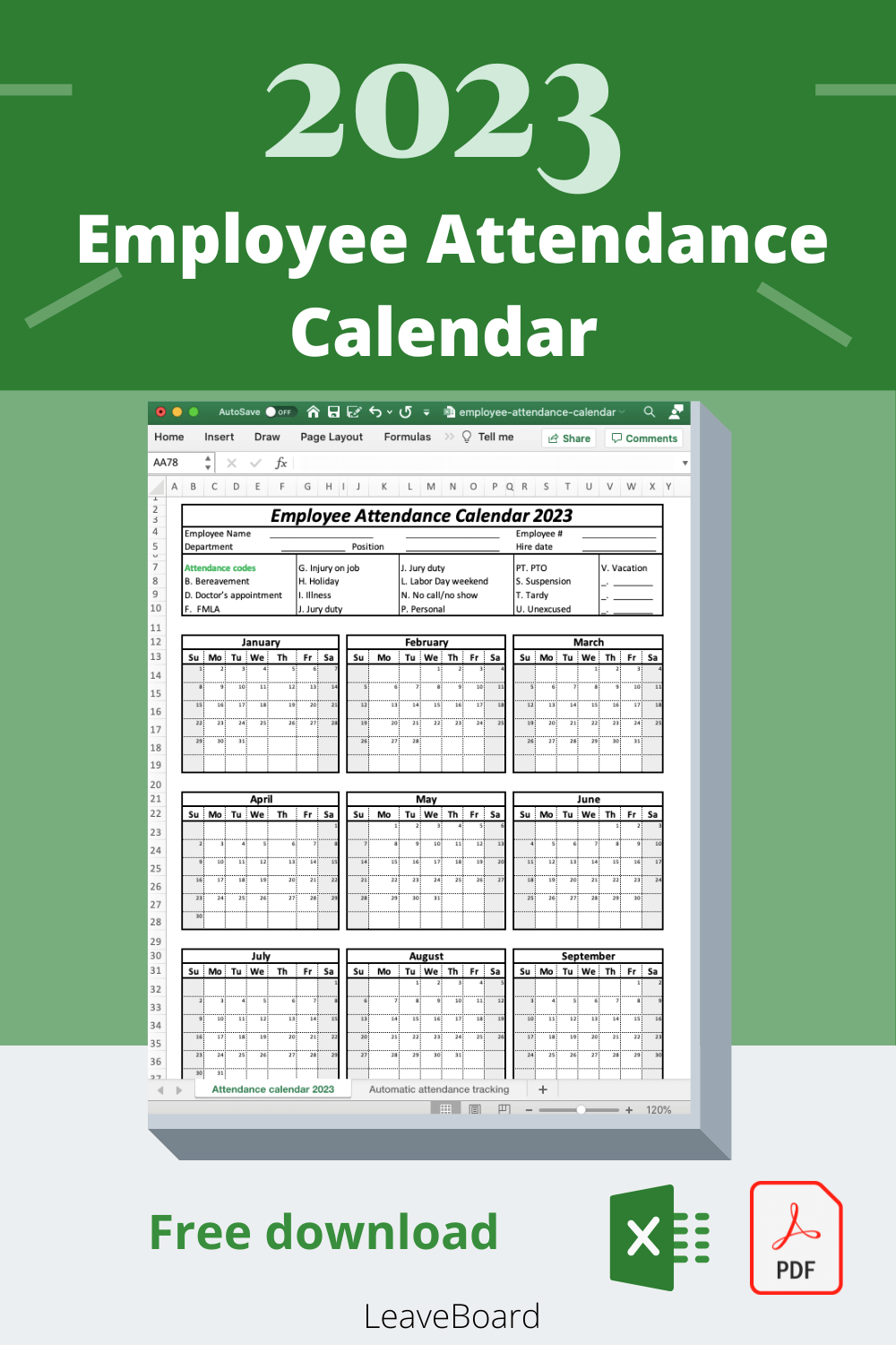 free-printable-2023-employee-attendance-calendar-pdf-free-printable