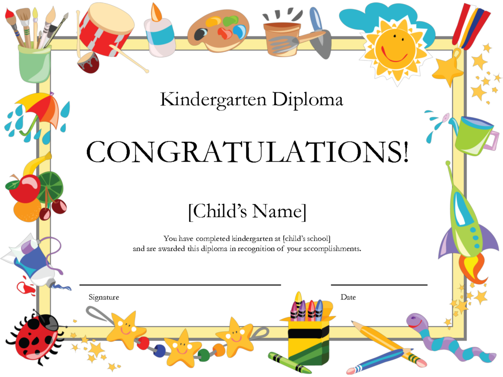 End Of Summer School Kindergarten Graduation Certificates Free Graduation Certificate Template Kindergarten Graduation Certificate