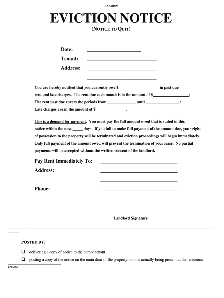 Eviction Notice Fill In Fill Out Sign Online DocHub