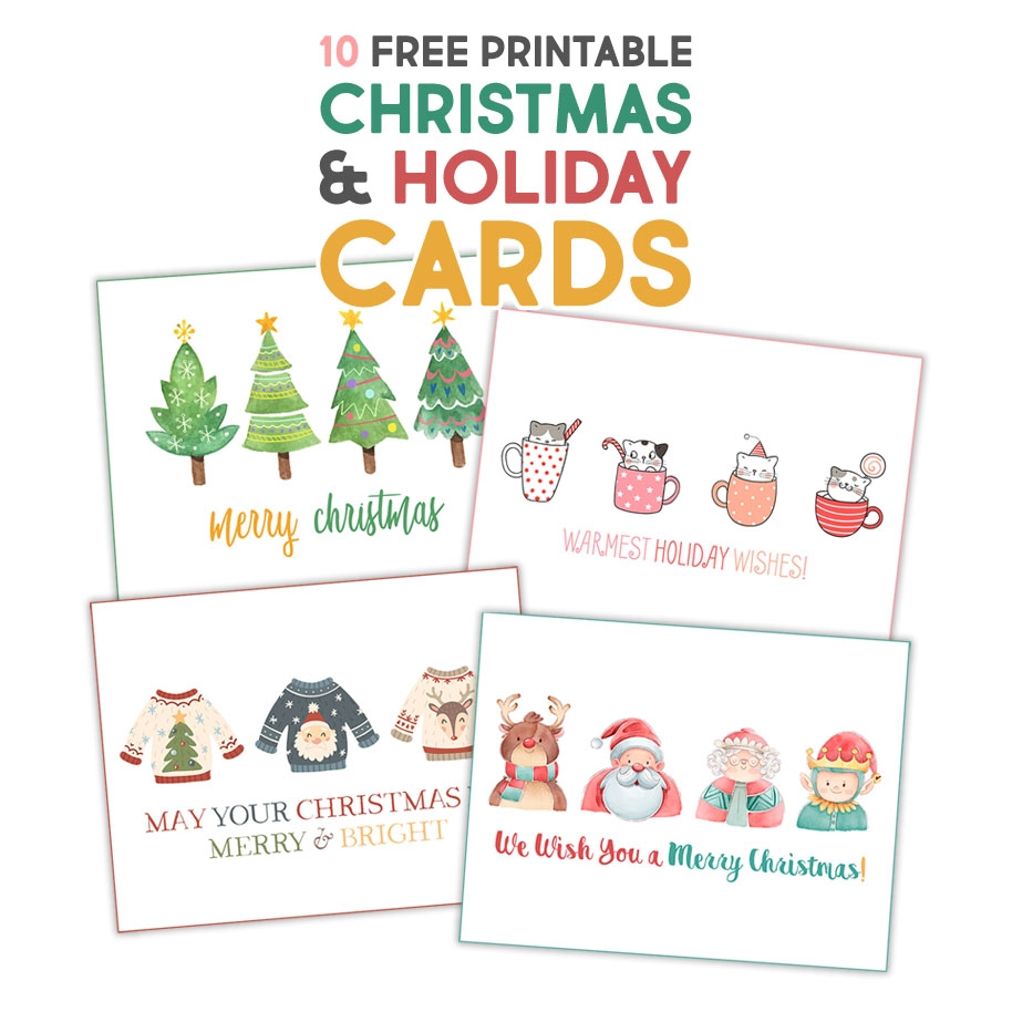 Fabulous Free Printable Christmas Holiday Cards The Cottage Market