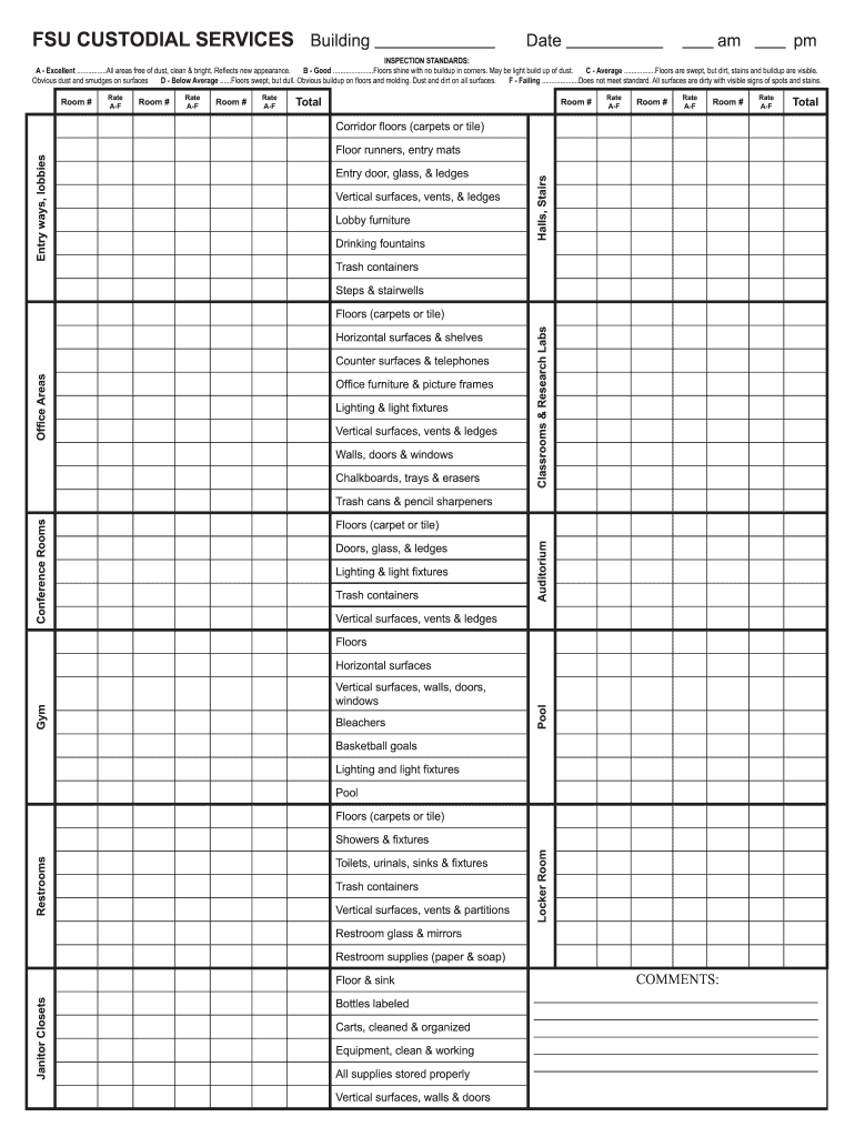 Facility Cleaning Checklist Template Fill Online Printable Fillable Blank PdfFiller