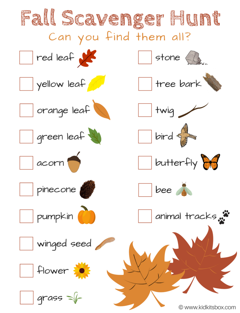 Fall Nature Scavenger Hunt Fall Preschool Activities Fall Crafts For Kids Fall Preschool